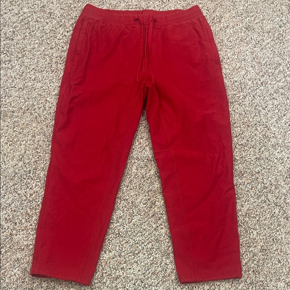 lululemon athletica Other - lululemon athletica Men's Lunar Red Joggers With Gold Logo